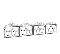 TEMU Outsunny Vallas para Jardin Exterior de 4 Paneles 57x47, 5 cm Valla Decorativa de Jardin de Acero con Ajustable para Patio 230x48 cm Negro