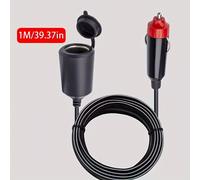 TEMU OUYAAQII Cable de extensión para coche 100cm, enchufe encendedor eléctrico para vehículos, cable de cobre puro 12V/24V a hembra, superficie mate, compatible con los automóviles