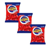 TEMU Pack 3 Bolsas Regaliz Kojak Minis Ácidos 80g - Chuches Rellenas Sabor Fresa | Golosinas Fiesta