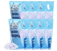 TEMU Pack 8/30.4L Arena para Gatos de para Gatitos de Gel de Diamante ligeros y absorbentes sin perfume Biodegradable Arena profesional para gatos
