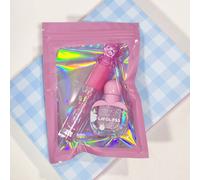 TEMU Pack de 2 Labial Perla Espejo Apple & Labial Color Gel Oso Transparente de Dibujos Animados | Tono Rosa, Forma Líquida