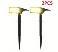 TEMU Pack de 2 Luces Solares para Exteriores, Luces de Jardín para Villa, Luces de Paisaje para Patio, Focos Solares para Árboles, Remoto