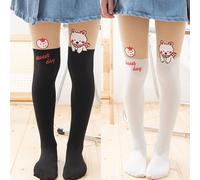 TEMU Pack de 2 Medias Largas para Niñas con Diseño de Oso y Cachorro - Calentadores de Pierna Altos con Estampado de Corazones y , Solo a , Calcetines de Baile (/)