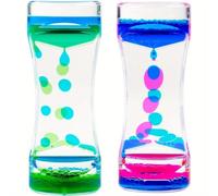 TEMU Pack de 2 Temporizadores Acrílicos Líquidos - Temporizador de de Aceite - Decorativo para Escritorio, Estantería y Mesita de Noche - Sin Pilas - Regalo Único para de la y San Valentín