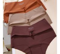 TEMU Pack de 3 Elegantes Bragas de Cintura para Mujer, Color Sólido, Tejido de Fibra Sin Costuras, Poliamida Elastano, Conjunto de Ropa Interior Invisible de Secado Rápido, 160Gsm