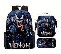TEMU Pack de 3 mochilas de Marvel de Spider-Man Venom, mochila deportiva para viajes al y uso casual con bolso bandolera y estuche para lápices