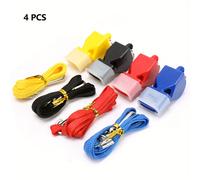 TEMU Pack de 4 Silbatos de Entrenador con Cordón, Material de ABS, Silbatos de Árbitro para Entrenamiento Deportivo, No Tóxicos, Resistentes a Mordeduras, Sonido Fuerte y