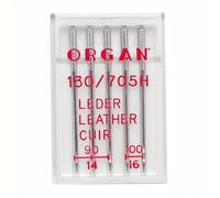 TEMU Pack de 5 Agujas de Cuero para Máquina de Coser 130/705H, Tamaños 90/14, 100/16, Ideales para Coser Diferentes Tipos de Cuero