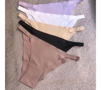 TEMU Pack de 5 Bikinis de Tiro para Mujer - Bragas Triangulares de Cobertura Completa en Color Sólido con Cintura , Pantis Sexys No Transparentes para Gimnasio, Yoga, Ropa Casual (Multicolor)