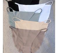 TEMU Pack de 5 Bragas de Tirantes , Estilo Minimalista y , Color Sólido, Estilo Femenino, Costura , Sin Costuras, y de Tiro para Mujer