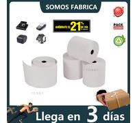 TEMU Pack de 5 Rollos de Papel Térmico Premium de 80x80mm para impresora , Terminal POS, registradora