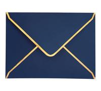 TEMU Pack De 50 Sobres Tamaño A7, Sobres De Invitación De Lujo 13,5 X 18,5 Cm Con Solapa En V Y Cierre Rápido Con Borde Dorado Para Tarjetas De 12,7 X 17,8 Cm, Invitaciones, Bodas, Fotos, Graduación