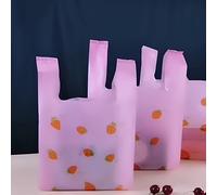 TEMU Pack De 50 Unidades De Bolsas De Plástico Para Embalaje, Con Estampado De Fresas Bonitas, Bolsa De Para Compras De Ropa, , Para Embalaje De Cocina En El Hogar, Accesorios De Embalaje Para Tiendas