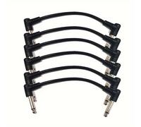 TEMU Pack de 6 Cables de Efectos para Guitarra Negros, Cable para Pedal Único con Conector de 6., Cable Reductor de Ruido para Guitarra Eléctrica y , 18cm