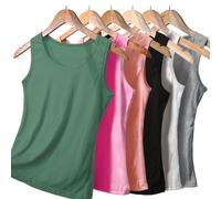 TEMU Pack de 6 Camisetas Básicas para Mujer, Chaleco Versátil y Fácil de Poner para Mujer, Top y Transpirable sin , Chaleco Básico de Color Sólido