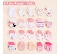 TEMU Pack de 6 Guantes para Recién Nacidos con Estampado de y Animales Tiernos, Combinación Aleatorios, Adecuados para Niños - para Todas , Suministros para Madres y Bebés 0-6 Meses