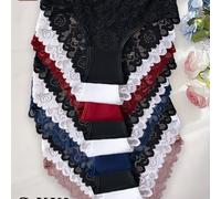 TEMU Pack de 9 Bragas para Mujer - Ropa Interior de Encaje en Colores Florales y , Cómoda para Uso Casual
