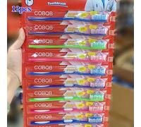 TEMU Pack Familiar de 12 Cepillos de Dientes de Cerdas y Cabeza Grande para Uso Diario con Impresión en Inglés