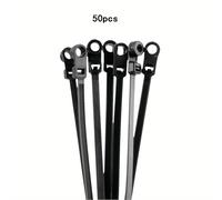 TEMU Pack of 50/100 zip ties with screw hole, 8 inches long. electrical cable straps have a mounting head and are made of heavy-duty nylon. are multipurpose and suitable for indoor and outdoor use.