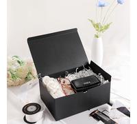TEMU PACKHOME Paquete de 10 cajas de regalo premium negras mate con tapas, 9,5 x 6,5 x 4 pulgadas, material de papel premium, ideal para Navidad, día , , fiestas, , propuestas - Ajuste universal