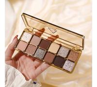 TEMU Paleta de 12 colores para de ojos - Mate y , pigmentación, , neutros y grises frescos, marrones, Maquillaje de ojos ahumados para uso diario