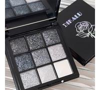 TEMU Paleta de Chic Black Rose de 9 Colores - Mate y , Maquillaje de Ojos con Grises Cemento