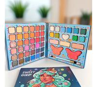 TEMU Paleta de de Ojos Brillantes y Perladas con 52 Colores y Escualano Vegetal - Maquillaje Facial, Regalo para , Cosplay, Festivales y Baile