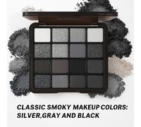 TEMU Paleta de de ojos góticas oscuras de 16 colores, grises negros y blancos de , fácil de crear maquillaje de ojos , adecuado para fiestas de escenario, festivales de , Halloween, etc. ocasiones