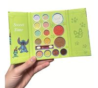 TEMU Paleta de Disney Stitch con 15 Colores y Brocha, Nude Marrón, Iluminador Mate Duradero e Impermeable, Estilo Anime Lilo y Stitch Lindo, Portátil para Viajar, Regalo Ideal para Novia