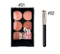 TEMU Paleta de Mate de 6 Colores de Larga Duración con Brocha