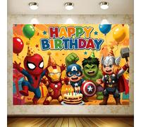 TEMU Pancarta para una de con Marvel's The Avengers, incluyendo a Iron Man, Thor, Spiderman y Hulk, para fotografía y decoración del hogar