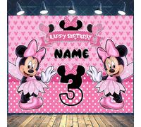 TEMU Pancarta personalizada con y diseño de Minnie para de - Personalizada con y edad, de rosas - para decoraciones de , fondos de fotos, aulas, oficinas