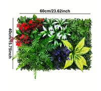 TEMU Panel de pared artificial 3D de calidad, estilo - planta falsa de plástico de 15.75 .62 pulgadas, ideal para decoración interior/exterior, compromisos, , Navidad y jardines