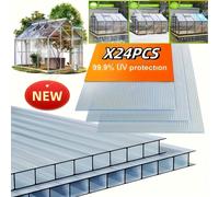 TEMU Panel de policarbonato de capa resistente a los rayos UV de 2'X4', 4MM de grosor - Impermeable y transparente, adecuado para invernaderos y refugios para plantas al , para uso en techos