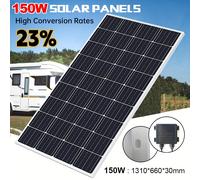 TEMU Panel solar de 150W, 150 , 12 , eficiencia, monocristalina, cargador solar, módulos PV para RV, marina, techo, granja, batería y otras aplicaciones off-grid, sin batería.
