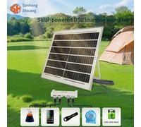 TEMU Panel solar de voltaje constante de 15W con 4 puertos de carga USB, ideal para cargar dispositivos USB variados. Puede cargar interfaces USB simultáneamente de cargar teléfonos Apple.