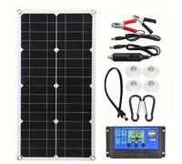 TEMU Panel solar flexible de 1 pieza 80W, 5V 12V con USB sin/con controlador, adecuado para viajes en RV, campamentos, , senderismo, almacenamiento de energía de carga, teléfono celular, etc