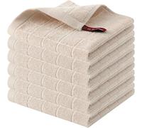 TEMU Paño de Cocina de Algodón Puro, Toalla de Cocina Súper y Absorbente, Adecuada para Secar y Limpiar Platos, Juego de 6 Piezas, 30.48 X 30.48 cm, Beige