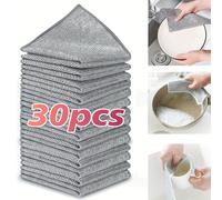 TEMU Paño de Limpieza Sin Arañazos de 30 Piezas, Estropajo para Cocina de Cara, de Jabón de Fibra y Acero Polar - Adecuado para Vajillas y Utensilios de Cocción