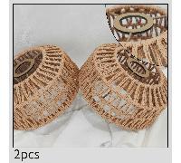 TEMU Pantalla de farol artesanal de ratán y hierro - Paquete de 1/2, cubierta de lámpara de luz , decoración boho para porche/patio, 20 cm de diámetro (bombilla no incluida)