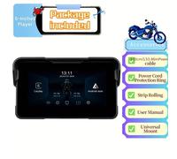 TEMU Pantalla de GPS para motocicleta de 5 pulgadas con Carplay y Auto, dispositivo inteligente portátil con monitorización de presión de neumáticos | GPS | Soporte ajustable con , no batería