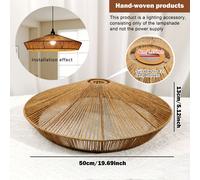 TEMU Pantalla de lámpara colgante tejida a para sala de té | carcasa de lámpara creativa de estilo chino, estilo Art Deco, no la lámpara