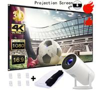 TEMU Pantalla de proyección 3D 4K de 72 pulgadas con relación de 16:9, diseño portátil y plegable, ideal para en casa y al , retracción manual y varios de visualización de imágenes