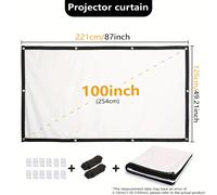 TEMU Pantalla de Proyector Ultra HD 4K de 100 Pulgadas - , Pantalla 3D de para Cine en Casa y Uso Exterior, Diseño Plegable Portátil de TUOGTCI, Proyector para Películas en Pared, TUOGTCI
