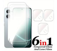 TEMU Pantalla de vidrio templado 6 en 1 para pantalla y lente, compatible con OPPO A6 Pro 4G y 5G, protector de lente de cámara para OPPO A6 5G Pro 4G, película HD para la cámara