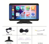 TEMU Pantalla inalámbrica de 7 pulgadas para Carplay y Auto, estéreo portátil de para coche, receptores de audio USB, activación por voz, Wireless 5.1, GPS compatible con los vehículos, sin batería