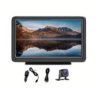TEMU Pantalla portátil de 7 pulgadas para vehículos con Carplay inalámbrico y Auto, un reproductor multimedia táctil con USB AUX y una cámara de visión trasera opcional, sin batería