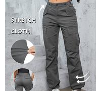 TEMU Pantalones cargo de estilo casual de retro 90S Y2K, de cintura y ajustados.