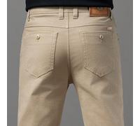 TEMU Pantalones casuales para hombre de tela elástica tejida , modernos y elegantes, ideales para ocasiones de negocios, con un diseño que comodidad para salidas , nuevos de y otoño.