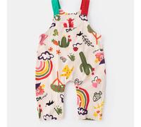 TEMU Pantalones de delantal con patrones aleatorios para niños y niñas, con dibujos animales coloridos, perfectos para bebés que aprenden a caminar y para salidas informales, para exteriores